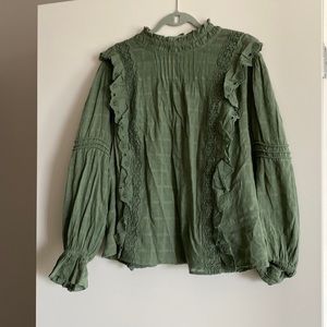 Green Anthropologie shirt, size 20W.